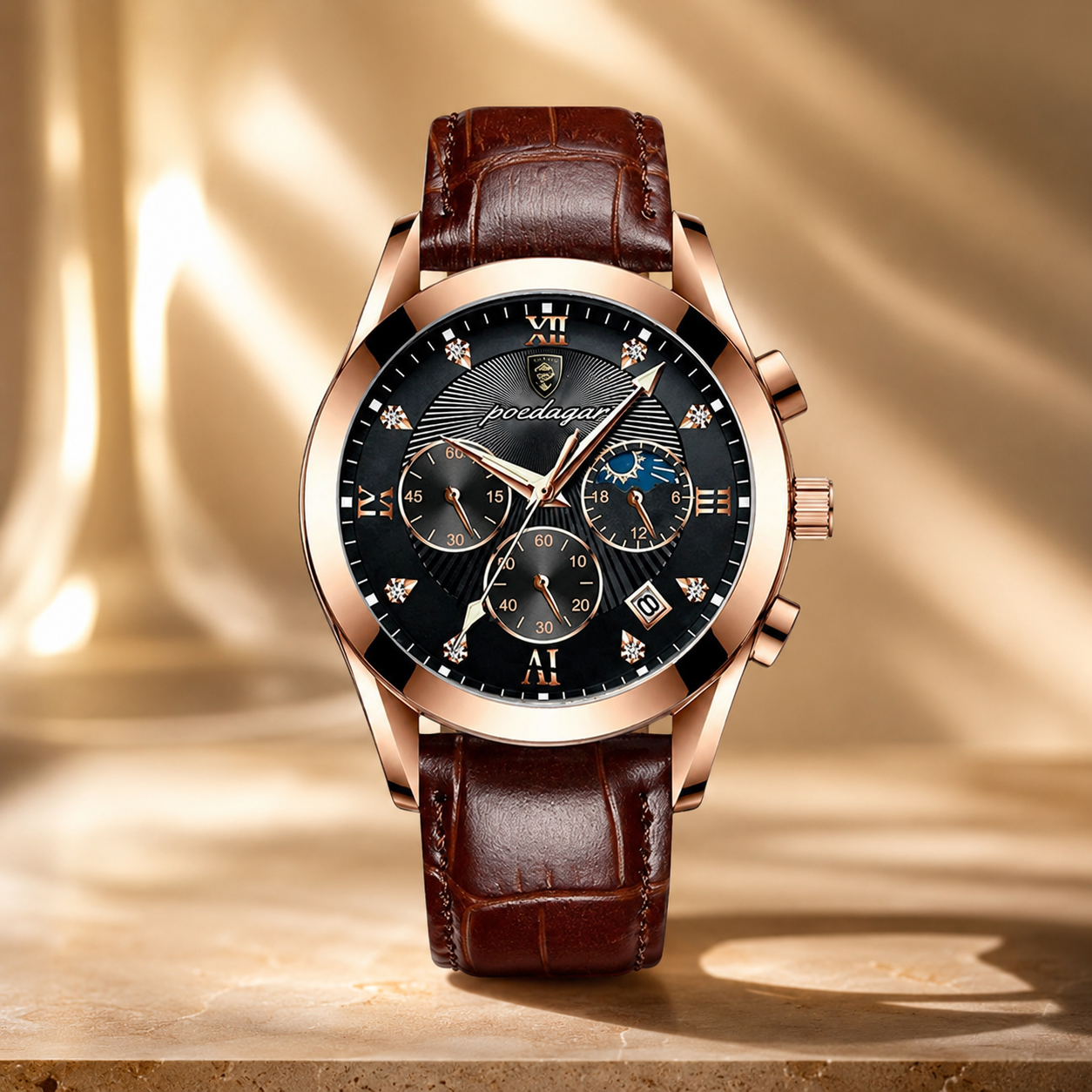Orologio uomo Veloria Chronis 40mm con quadrante nero